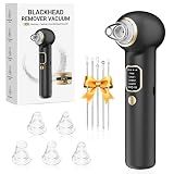 Heated Blackhead Remover Pore Vacuum with 5 Probes & 3 Suction Modes | Electric Facial Skin Cleaner Comedone Extractor Tool for Daily Skincare