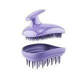 Rebex 2-in-1 Scalp Massager Shampoo Brush,Scalp Scrubber, Exfoliator Brush for Removing Dandruff & Hair Growth,Detangling Scrubber for Wet or Dry Hair - for All Hair Types(Purple)