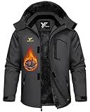 Men Winter Jacket Work Coat Waterproof Windbreaker Heavy Heat Warm Thermal Insulated Snow Outfit Snowboard Accessories Snowmobile Essentials Clothes Fishing Gear Hiking Equipment Ski Lover Gifts