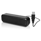 [Upgraded] USB Computer /Laptop Speaker with Stereo Sound & Enhanced Bass, Portable Mini Sound Bar for Windows PCs, Desktop Computer and Laptops
