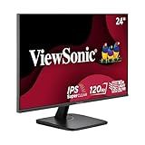 ViewSonic VA2456A-MHD 24 Inch IPS 1080p Monitor with 120Hz, Eye Care, HDMI, DisplayPort, and VGA Inputs for Home and Office