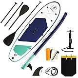 Inflatable Stand Up Paddle Board with SUP Accessories & Backpack. Paddle Boards for Adults. Non-Slip Deck, Wide Stance, Bottom Fin