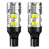 LASFIT 921 LED Bulb Reverse Lights, 912 T15 Back Up Light CANBUS Error Free W16W 906 Reversing Bulb 904 916 6000K Xenon White New Upgrade Design, Plug and Play (Pack of 2)