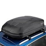 12 Cubic Rooftop Cargo Box Carrier, Dual-Side Opening Hard-Shell Vehicle Roof Mount Travel Luggage Storage, 135Lbs Weight Capacity with Secure Straps & Keys, Black