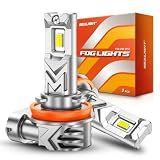 SEALIGHT H11 LED Fog Light Bulb, 17000LM 6500K White, 800% Brighter, Copper Cooling, 1:1 Size, Replacement for H16/H8/H11 LED Fog Lights, Plug & Play, IP68 Waterproof, 60,000Hrs Lifespan, Pack of 2