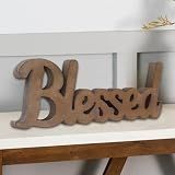 Sintosin Farmhouse Blessed Signs for Home Decor 15 inches