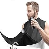 Likeny Beard Bib Beard Apron Gifts for Men Dad Fathers Day Anniversary Valentines Day Stocking Stuffers Christmas Gift for Him Boyfriend Husband From Daughter Son Beard Trimming Catcher Bib Black