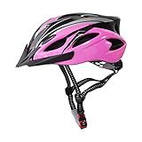 UPANBIKE Adult Bike Helmet - One-Piece Adjustable, Head Safety Protection for Mountain & Road Bikes (Pink+Black)