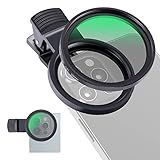 NEEWER 52mm CPL Filter for Phone, Clip On Circular Polarizing Lens Filter with Phone Clip, Storage Case & Cleaning Cloth, Compatible with iPhone Samsung Galaxy Android DSLR Camera, FL-26