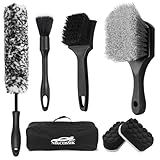 7Pcs Car Wheel Brush kit, Tire Brush, Wheel Cleaner Brush, Soft-bristled Rim Cleaner Brush, Tire Shine Applicator Pad, Car Detailing Brushes, Wheel Brushes for Cleaning Wheels,Tires