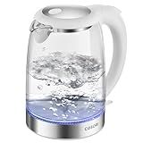 Cosori Electric Kettle, No Plastic Filter & Spout, Stainless Steel Inner Lid, Tea Kettle & Hot Water Boiler For Coffee & Tea, Water Heater & Teapot, Automatic Shut Off, White, 1.7L/1500W