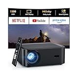 1500 ANSI lumens built-in streaming app full HD smart projector, HAPPRUN 4K projector, supports Wi-Fi and Bluetooth, Dolby audio, 300-inch large screen, suitable for home, outdoor, and indoor viewing