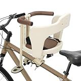 Ercabikker Kid's Bike seat Front Child Carrier Bike Chair for Bicycle Kids seat for Children 2~4 Years,Weight 55 lbs Off White