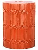 Safavieh Melody Glazed Ceramic Decorative Garden Stool, Orange