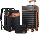 UKEIN Luggage Sets 3Piece, Carry On Luggage 20in Suitcase Set With Backpack