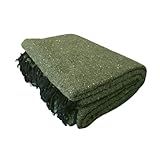 Open Road Goods Handmade Solid Color Yoga Blanket - Thick Mexican Blanket or Throw - Made for Yoga! (Olive Green)