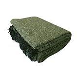 Open Road Goods Handmade Solid Color Yoga Blanket - Thick Mexican Blanket or Throw - Made for Yoga! (Olive Green)