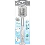 Dr. Brown's Soft Touch No Scratch Baby Bottle Cleaning Brush, Nipple Cleaner & Suction Cup Base for Easy Storage, BPA Free, Gray