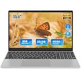 Trygood 15.6 Inch FHD Laptop Computer, 8GB RAM 256GB SSD, N5100 Notebook, Fingerprint Reader, Backlit Keyboard, Slim Student Business Laptop for School Work Home, Silver