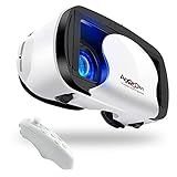 VR Headset with Controller Adjustable 3D VR Glasses Virtual Reality Headset HD Blu-ray Eye Protected Support 5~7 Inch for Phone/Android
