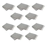 Sunshine Yoga Cozumel 10-Pack Solid Mexican Blanket, 72" x 48" Made in Mexico, Yoga Blanket, Saddle Blanket, Outdoor Throw Blankets for Camping, Beach, Picnic, & Décor (Gray)