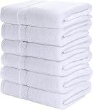 Utopia Towels 6 Pack Medium Bath Towel Set, 24 by 48 Inches, 500 GSM 100% Ring Spun Cotton, Lightweight and Highly Absorbent Quick Drying Premium Towels for Hotel, Spa and Bathroom, White