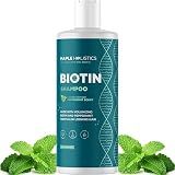 Volumizing Biotin Shampoo for Thinning Hair - Invigorating Peppermint Shampoo for Fine Hair with Argan Coconut and Olive Oils - Vegan & Color Safe - Paraben Silicone & Sulfate Free (8 Fl Oz)