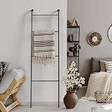 Blanket Ladder Decorative Towel Rack Holder for Bathroom, Wall Leaning Metal Drying Quilt Stand for Living Room Bedroom Farmhouse Home Decor, for Women Mom Mother Her Wife - Black