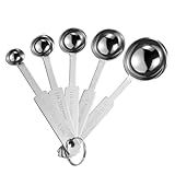 5PCS OstWony Measuring Spoons Set, Includes 1/8, 1/4, 1/2 tsp, 1 tsp, 1 tbsp, Food Grade Stainless Steel Measuring Cups, Tablespoon and Teaspoon for Measure Liquid and Dry Ingredients