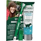 Vet's Best Dog Toothpaste & Dog Toothbrush, Dental Kit, Plaque Remover for Teeth, Whitens Teeth, Freshens Canine Breath, Veterinarian Formula, Finger Toothbrush Included