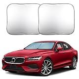EcoNour 2 Piece Foldable Car Windshield Sun Shade – UV & Heat Protection, Interior Cooling, Durable Upgraded Design, Easy Fold, Front Window Sunshade - Medium (31" L x 28" W)