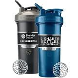 BlenderBottle Classic V2 Plastic Shaker Bottle 28 oz Black & Navy, 2-Pack