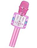 Amazmic Toys for Girls, Kids Karaoke Microphone Toddler Microphone for Kids with Lights, for Girls, Birthday Party Boys Toy Age 3 4 5 6 7 8+(Light Pink)