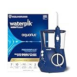Waterpik Aquarius Water Flosser For Teeth Cleaning, Gums, Braces, Dental Care, Electric Power With 10 Settings, 7 Tips For Multiple Users And Needs, ADA Accepted, Blue WP-663, Packaging May Vary