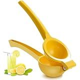 Y-ME Manual Juicer Citrus Lemon Squeezer, Fruit Juicer Lime Press Metal, Professional Hand Juicer Kitchen Tool(Yellow）