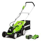 Greenworks 40V 14" Cordless (Push) Lawn Mower (75+ Compatible Tools), 4.0Ah Battery and Charger Included