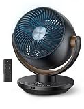 DREO Fan for Bedroom, Desk Air Circulator Fan with Remote, 11 Inch Table Fans for Whole Room, 65ft Powerful Airflow, 120° Vertical Manual +90° Oscillating, 4 Speeds, 8H Timer, 25dB Quiet Fan, Home