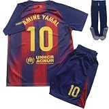 CEKFAX 2025/2026 Home #10 Football Soccer Kids Jersey Shorts Socks Set Youth Sizes (Navyblue/Red,24)