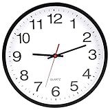 OceeK 12 Inch Wall Clock, Modern Wall Clocks Battery Operated, Silent Non-Ticking Analog Classic Clock Decorative,Black