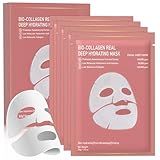 Nityrliv Bio-Collagen Real Deep Mask, 4 Pack Overnight Hydrating Face Mask for All Skin Types,Original Hydrating Collagen Face Mask