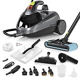 GOATCLEAN Heavy-Duty Steam Cleaner - 1500W Multipurpose Handheld Floor Steamer with 22 Accessories 16ft Cord for Home, Car Detailing, Tile, Grout, Carpet, Wallpaper, Upholstery, Window, Deep Cleaning