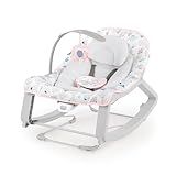 Ingenuity Keep Cozy 3-in-1 Grow with Me Vibrating Baby Bouncer Seat & Infant to Toddler Rocker, Vibrations & -Toy Bar, 0-30 Months Up to 40 lbs (Pink Burst)