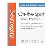 Neutrogena On-The-Spot Acne Spot Treatment Cream with 2.5% Benzoyl Peroxide, Gentle Face Blemish Medicine for Acne-Prone Skin, Vanishing Formula, Clinically Proven Day-1 Results, 0.75-Ounce Tube