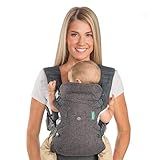 Infantino Flip 4-in-1 Convertible Baby Carrier, Adjustable, Ergonomic Babywearing, Registry Essential, Baby Carrier for Newborn to Toddler, Gray
