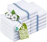 Utopia Towels Blue Dish Towels [12 Pack - 15 x 25 in] 100% Ring Spun Cotton