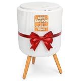 SereneLife Freestanding Towel Warmer Bucket – 18" Hot Towel Warmer with Legs for Bathroom & Spa, 12L Capacity, Built-In Timer, Aroma Discs & LED Indicator, Fits One Towel or Robe, Gray