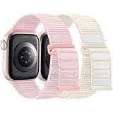 WJK 2 Pack Band Compatible with Apple Watch Bands for Women 40mm 41mm 38mm 42mm 44mm 45mm 46mm 49mm, Pink Soft Nylon Stretchy Loop Sport Strap for iWatch SE 2 3 Series 11 10 9 8 7 6 5 4 3 2 1