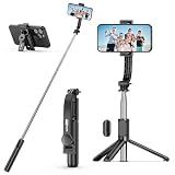 SelfieShow Selfie Stick, Extendable Selfie Stick Tripod with Wireless Remote and Tripod Stand, Portable, Lightweight, Compatible with iPhone 17 16 15 14 13 12 Pro Xs Max/Samsung Smartphone and More