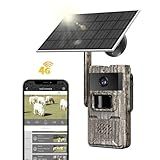 Trail Camera Unlimited Data Plan Cellular Trail Cameras 2K Live Feed 4G Game Camera Built in SIM Card Trail Cameras with Night Vision Motion Activated Waterproof IP66 Solar Cellular Security Camera