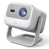 JMGO N1S 4K Smart Portable Projector, Triple Laser, 1100 ISO Lumens, Gimbal Instant Auto Focus, Google TV, Netflix, 110% BT.2020, Wi-Fi 6, HDR10, 10W Dolby Audio, Blu-ray 3D, 200" for Home, Outdoor.